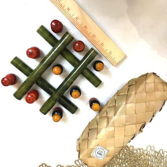 Bamboo “tic tac toe” by Kiva India VTG - Picture 6 of 10